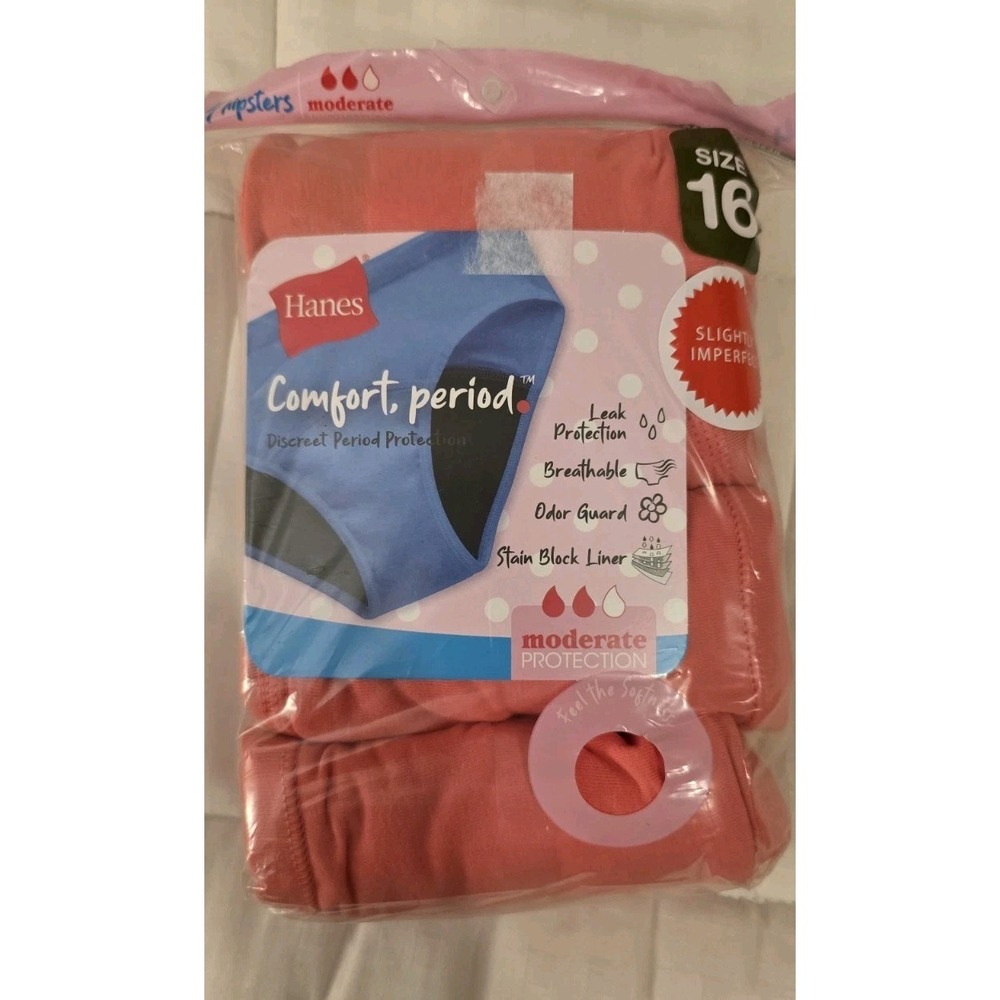Hanes Girls' 4pk Hipster Period Underwear - Multicolor- Size 16